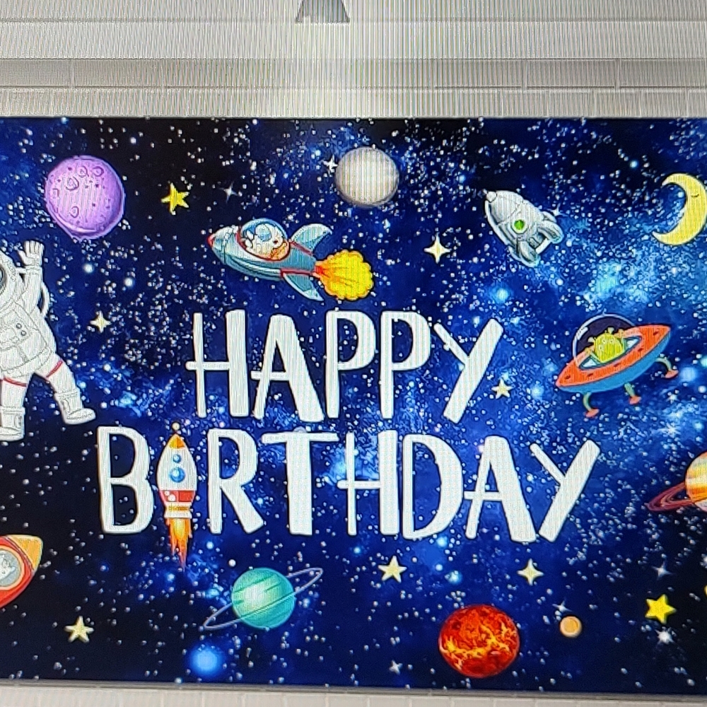 Space Theme Happy Birthday Backdrop